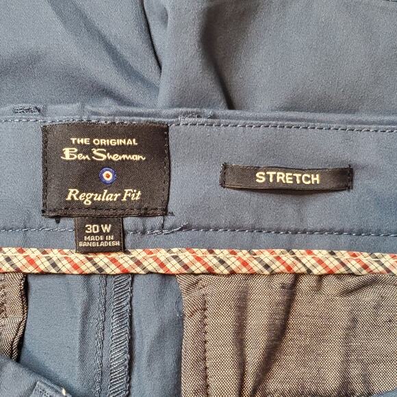 Ben Sherman Men's Size 30 NWT Stretch Chino Shorts Regular Fit Blue - Picture 5 of 8